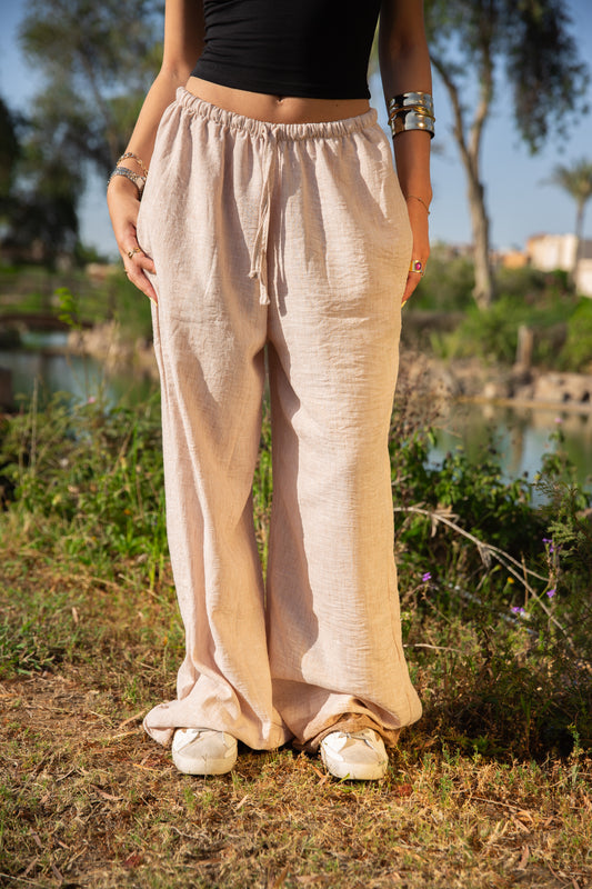3- LINEN PANTS BEIGE