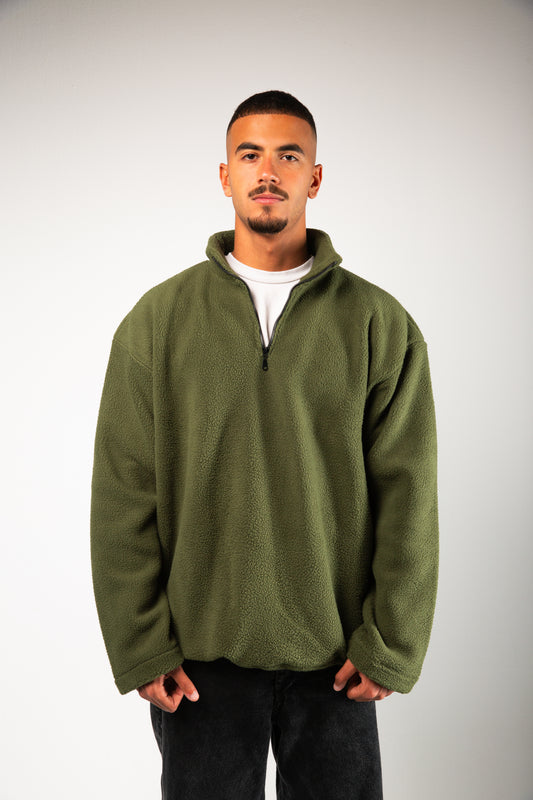 3-QUARTER ZIP-OLIVE